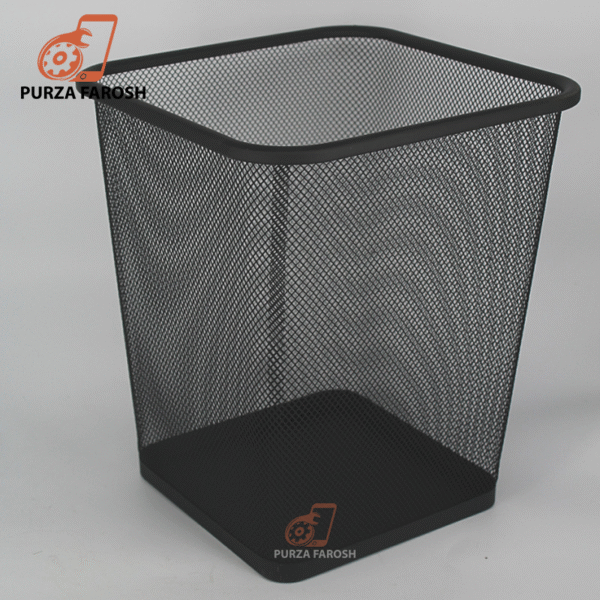Metal mesh Square black can iron trash basket storage tools bin creative Shop/office