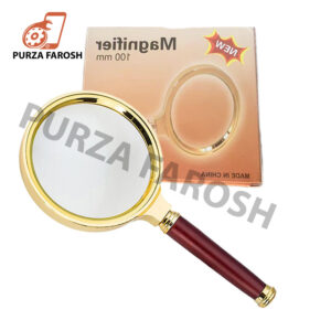 100mm 10X Handheld Mobile/Jewelry Magnifier Magnifying Glass Red Brown Handle
