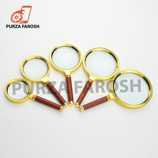 90mm 10X Handheld Mobile/Jewelry Magnifier Magnifying Glass Red Brown Handle - Image 3