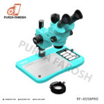 RF4 RF-6558Pro 6.5-58X Trinocular Stereo Microscope with Big Base & Silicone Pad & Screw Pad