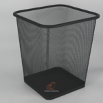 Metal mesh Square black can iron trash basket storage tools bin creative Shop/office