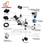 TX-350e Trinocular Stereo Microscope Set 1080P 4K HDMI Video Camera 3.5X-100X Zoom Simul Focal Trinocular Microscope - Image 3