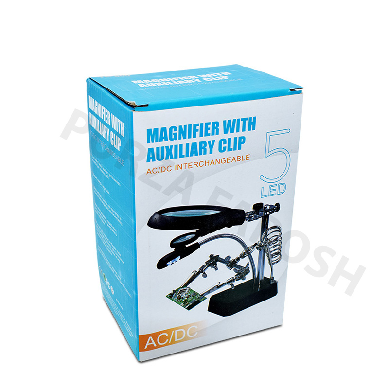 LED light magnifying glass 1 TE-800 Helping Hand Soldering iron Stand - Image 1