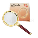 100mm 10X Handheld Mobile/Jewelry Magnifier Magnifying Glass Red Brown Handle - Image 2