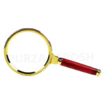 90mm 10X Handheld Mobile/Jewelry Magnifier Magnifying Glass Red Brown Handle
