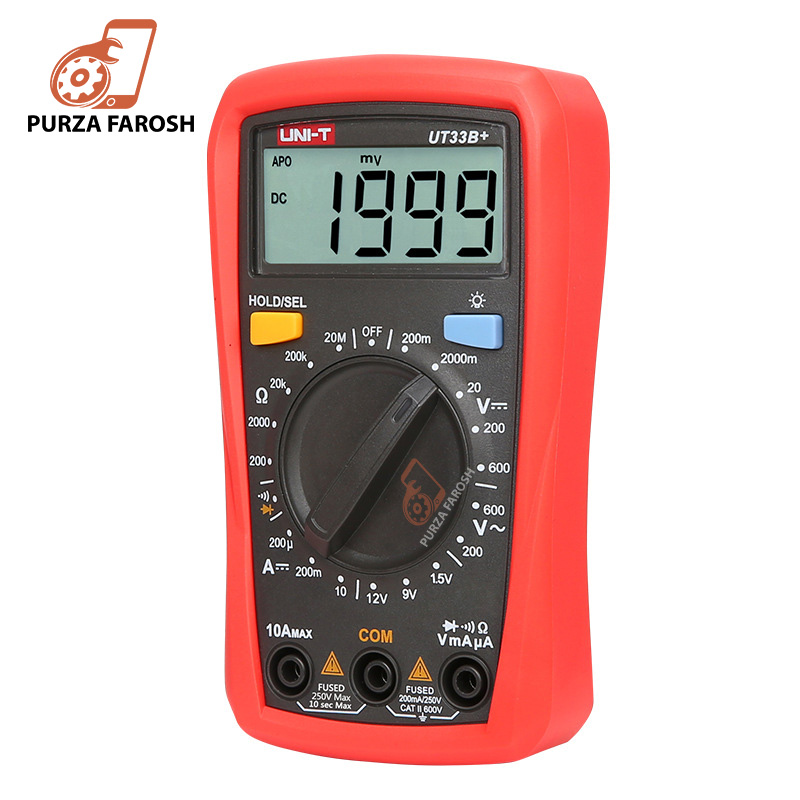 Uni-T-01-3.jpg UNI-T UT33B+ Digital Multimeter Manual Range AC DC 200mV~600V Voltage Meter DC 10A Current Tester Resistance Meter - Image 1