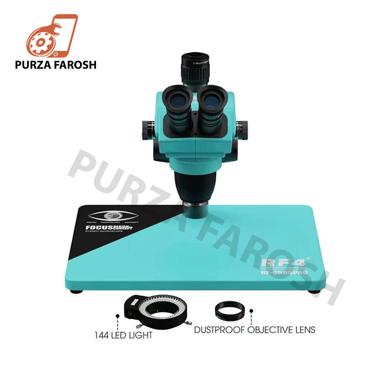 rf4-6565-pro.jpg RF4 RF6555Pro max 6.5-65X Zoom Trinocular Stereo Microscope with Aluminum Alloy Base - Image 1