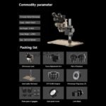 Mechanic Robot 7060T 7-60X HD Continuous Zoom Trinocular Microscope with Aluminum Alloy Big Base - Image 2