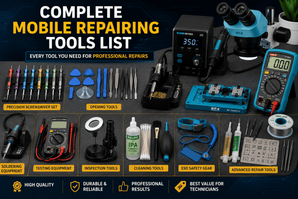 Complete Mobile Repairing Tools List (2026 Guide for Beginners & Professionals)